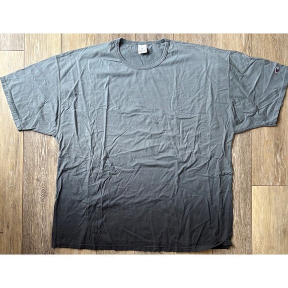 NWOT Unisex Champion Ombre Dip Dye T-Shirt - 3XL - Black Ombre - Picture 4 of 6